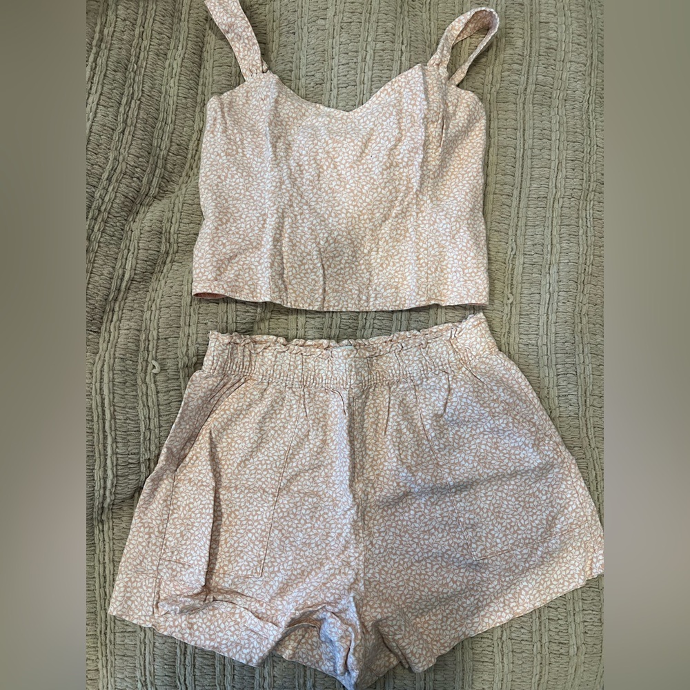 Abercrombie & Fitch Blush Pink Floral Two Piece Set